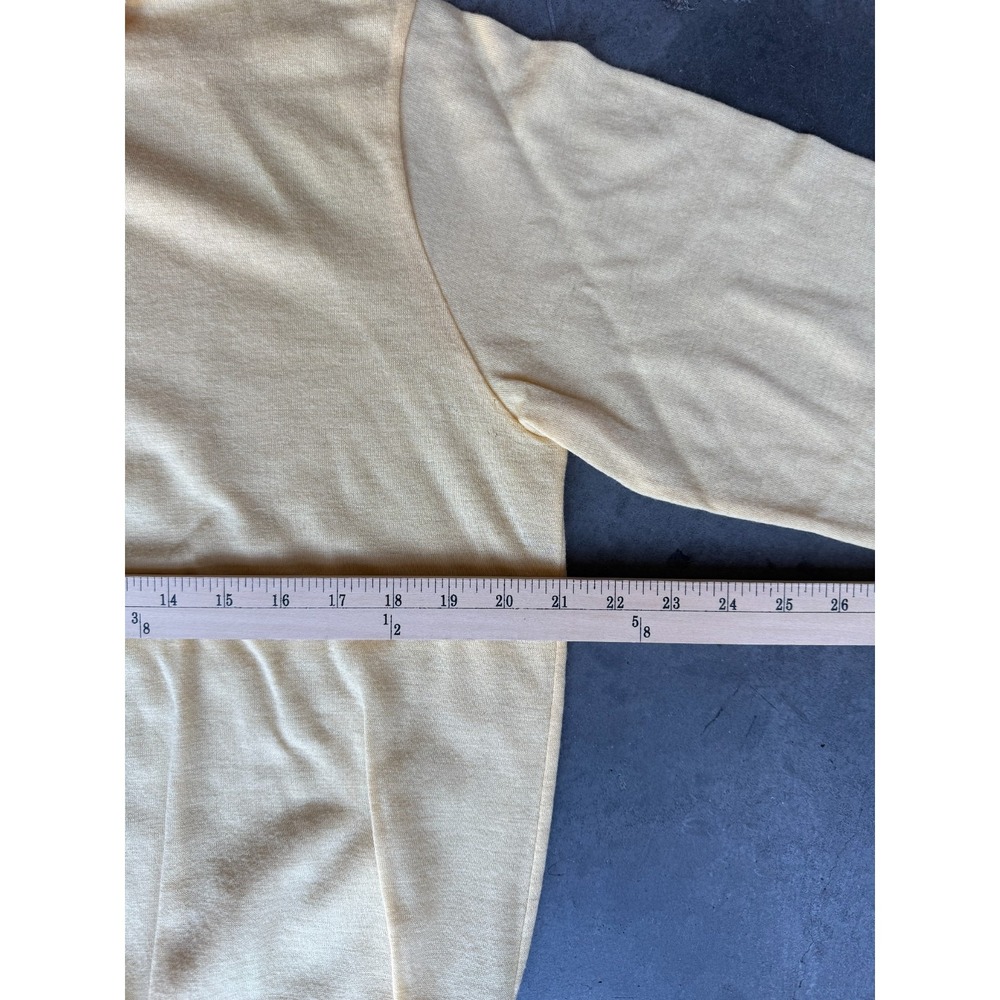 Vtg Mens Sz Large CHAPS by Ralph Lauren Yellow Long Sleeve Polo Shirt - Minor Fl - Picture 6 of 9